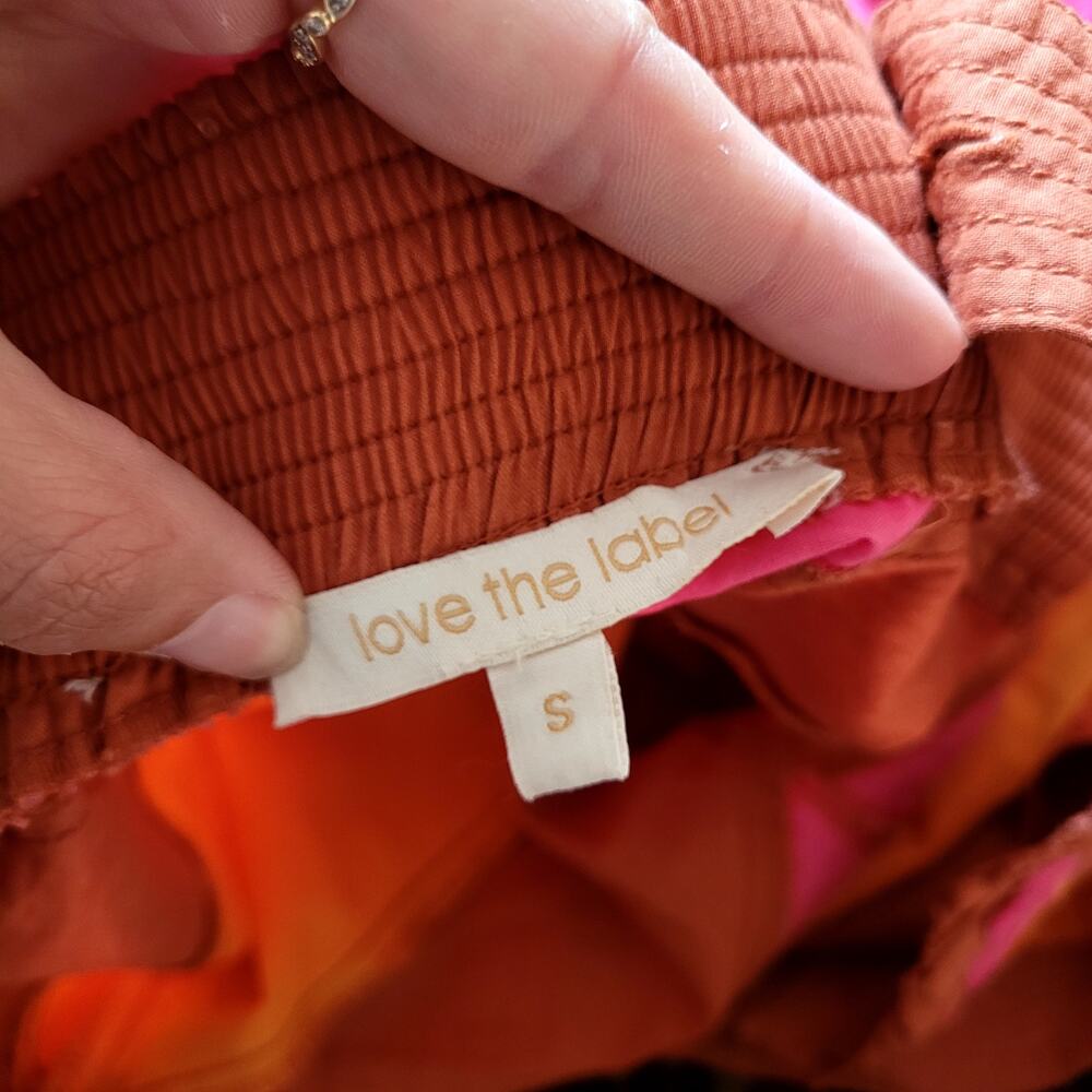 Anthropologie Love the Label Chevron Midi Dress with Ruffle Block Pattern Sz S - Picture 3 of 5